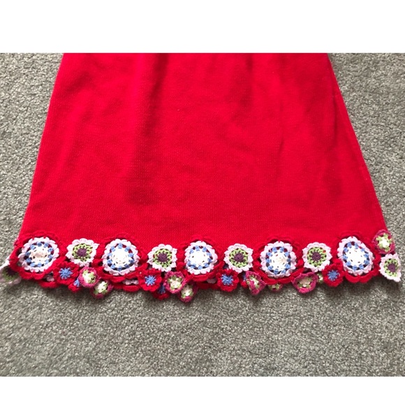 🎉HP🎉GIRLS LIZ CLAIBORNE Red Dress w/Embroidery - Picture 3 of 5